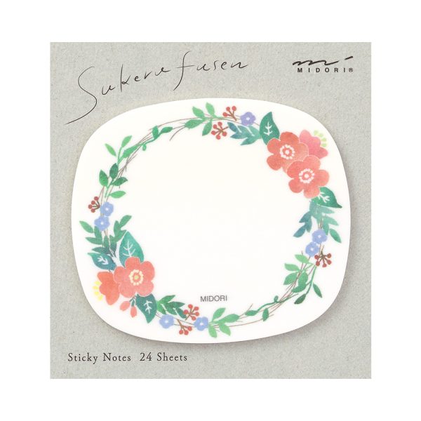 Midori Translucent Sticky Notes - Floral Wreath