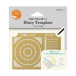 Midori Brass Time Log Template Stencil