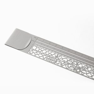 Midori Clip Ruler Silver 15cm